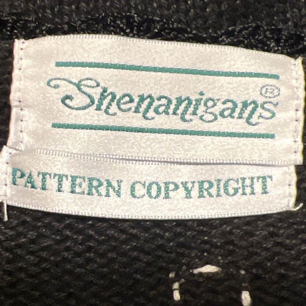 Vtg Shenanigans Black Daisy & Ladybug Y2K Cottagecore Knitted Cardigan Sweater M - Picture 8 of 10
